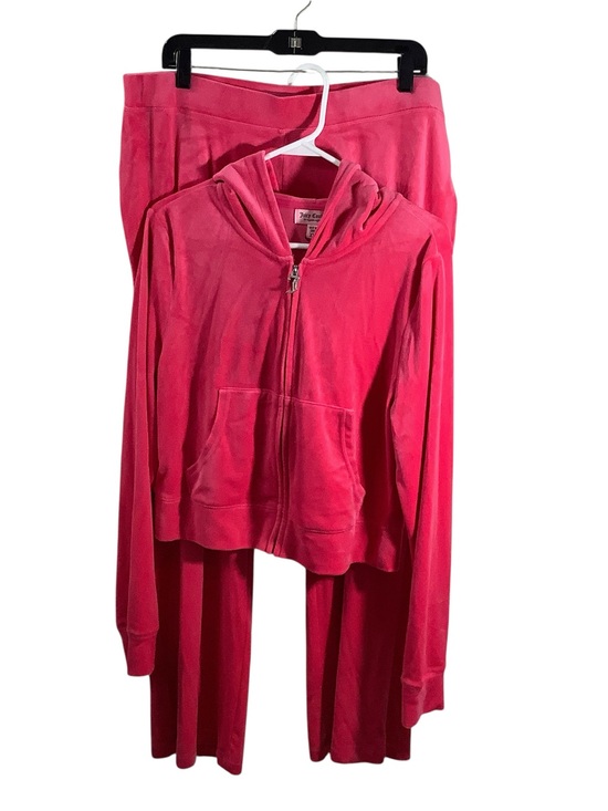 Juicy Couture Pants - Juicy Couture Bright Pink Velour Sweatpants & Sweatshirt Lounge Set